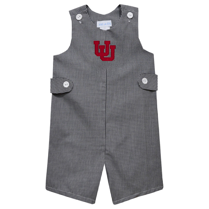 University of Utah Utes Embroidered Black Gingham Boys Jon Jon