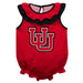 University of Utah Utes Red Sleeveless Ruffle Onesie Logo Bodysuit