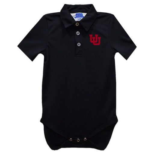 University of Utah Utes Embroidered Black Solid Knit Polo Onesie