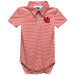 University of Utah Utes Embroidered Red Cardinal Stripe Knit Boys Polo Bodysuit