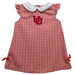 University of Utah Utes Embroidered Red Cardinal Gingham A Line Dress