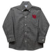 University of Utah Utes Embroidered Black Gingham Long Sleeve Button Down