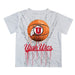 University of Utah Utes Original Dripping Ball White T-Shirt by Vive La Fete