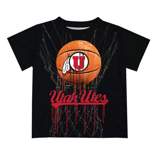University of Utah Utes Original Dripping Ball Black T-Shirt by Vive La Fete