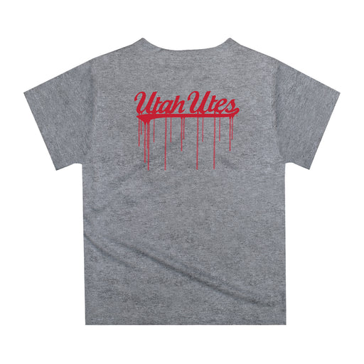 University of Utah Utes Original Dripping Basketball Gray T-Shirt by Vive La Fete - Vive La Fête - Online Apparel Store