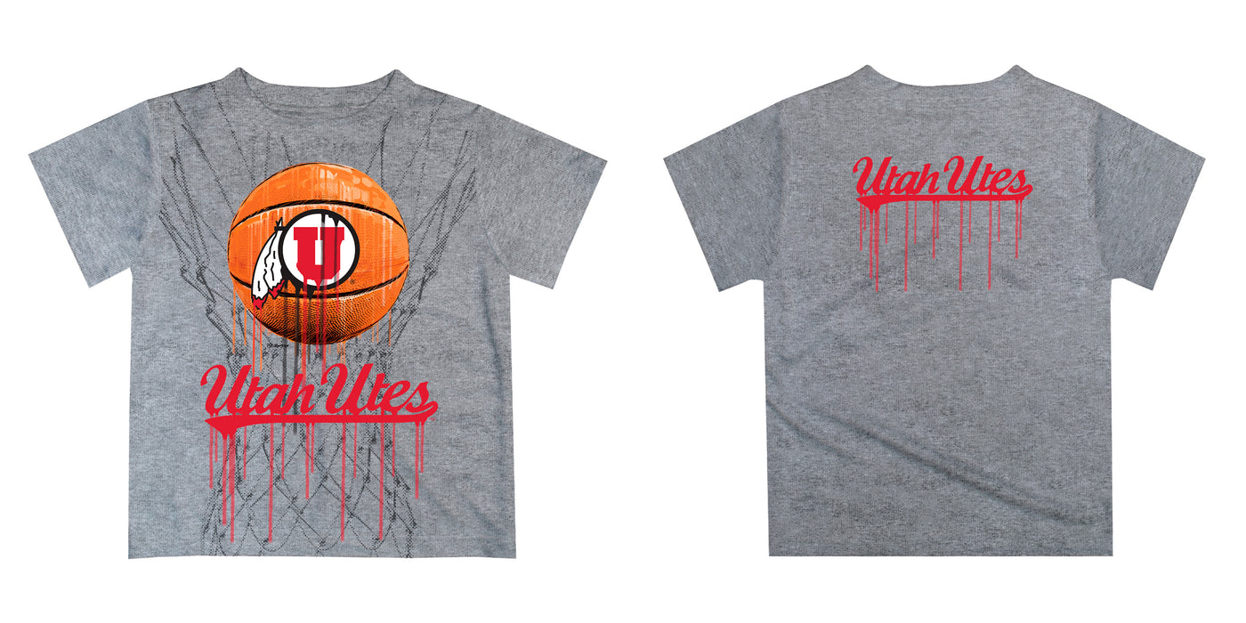 University of Utah Utes Original Dripping Basketball T-Shirt by Vive La Fete - Vive La Fête - Online Apparel Store