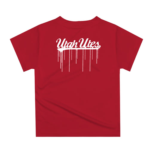University of Utah Utes Original Dripping Basketball Red T-Shirt by Vive La Fete - Vive La Fête - Online Apparel Store