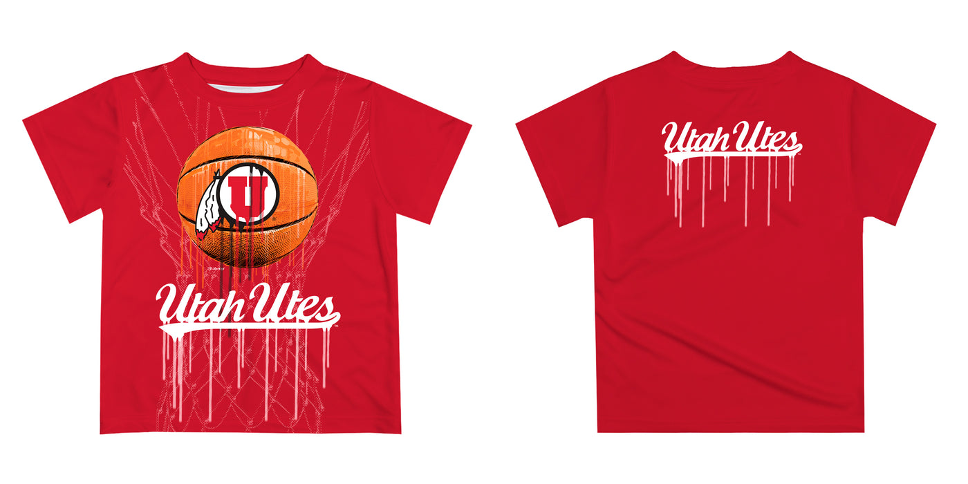 University of Utah Utes Original Dripping Basketball T-Shirt by Vive La Fete - Vive La Fête - Online Apparel Store
