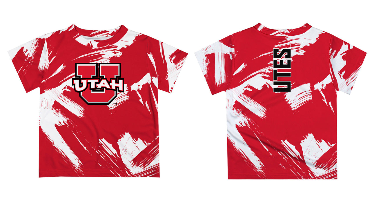 University of Utah Utes Vive La Fete Boys Game Day Red Short Sleeve Tee Paint Brush - Vive La Fête - Online Apparel Store