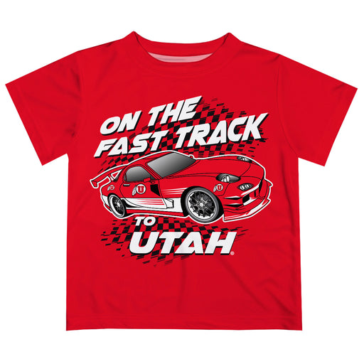 University of Utah Utes Vive La Fete Fast Track Boys Game Day Red Short Sleeve Tee