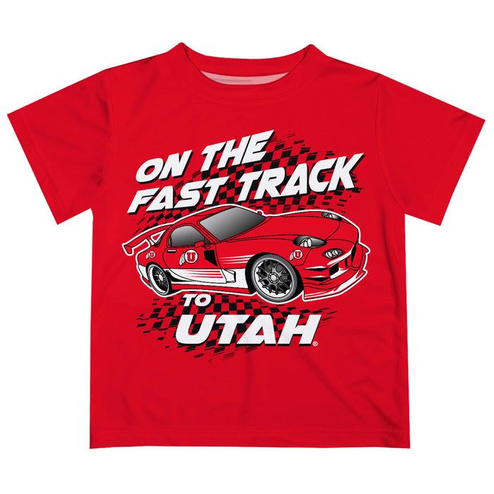 University of Utah Utes Vive La Fete Fast Track Boys Game Day Red Short Sleeve Tee