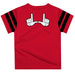 University of Utah Utes Vive La Fete Boys Game Day Red Short Sleeve Tee with Stripes on Sleeves - Vive La Fête - Online Apparel Store