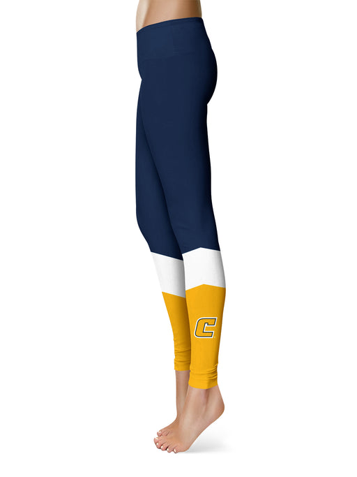 Tennessee Chattanooga MOCS Vive La Fete Game Day Collegiate Ankle Color Block Women Blue Gold Yoga Leggings - Vive La Fête - Online Apparel Store