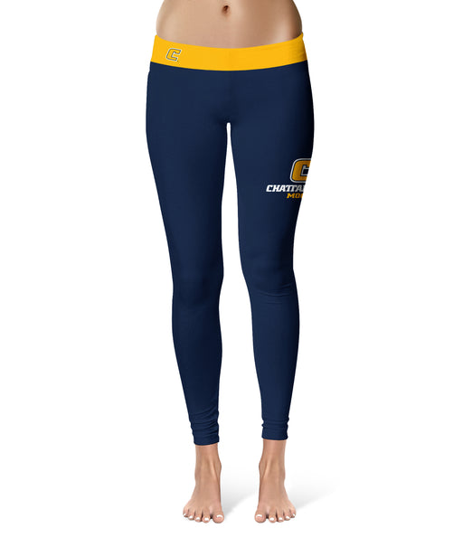 Tennessee Chattanooga MOCS Vive La Fete Game Day Collegiate Logo on Thigh Blue Women Yoga Leggings 2.5 Waist Tights