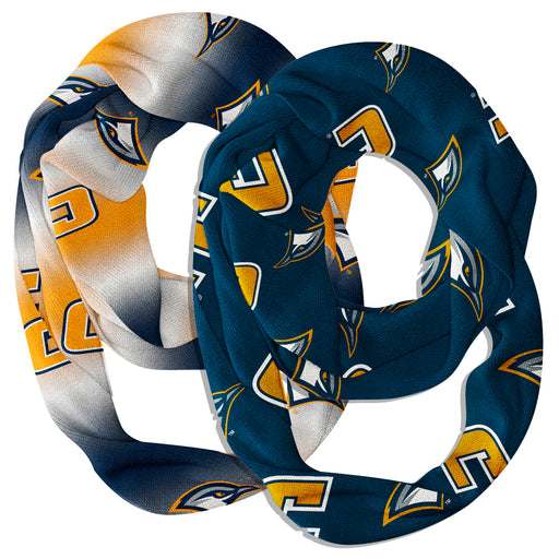 Tennessee Chattanooga Mocs Vive La Fete All Over Logo Collegiate Women Set of 2 Light Weight Ultra Soft Infinity Scarfs