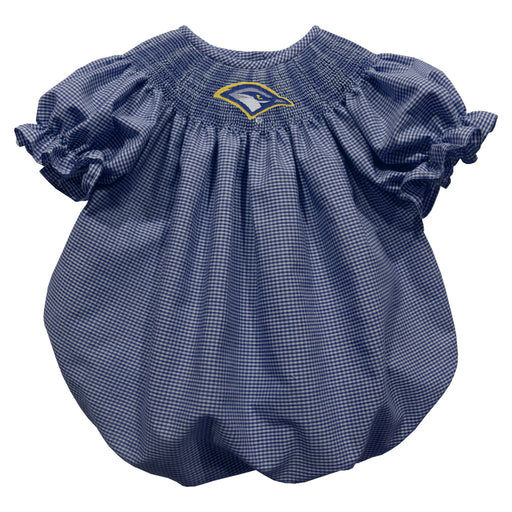 Tennessee Chattanooga Mocs Smocked Navy Gingham Short Sleeve Girls Bubble