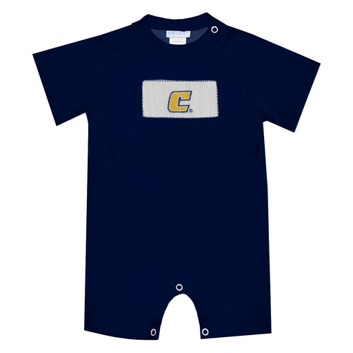 Tennessee Chattanooga Mocs Smocked Navy Knit Short Sleeve Boys Romper