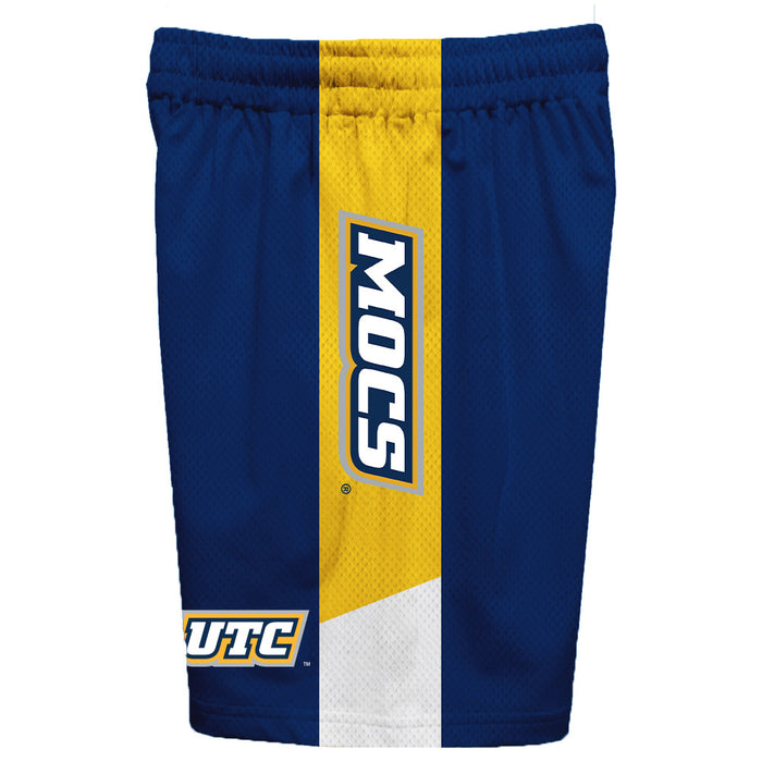 Tennessee Chattanooga Mocs Vive La Fete Game Day Blue Stripes Boys Solid Gold Athletic Mesh Short - Vive La Fête - Online Apparel Store
