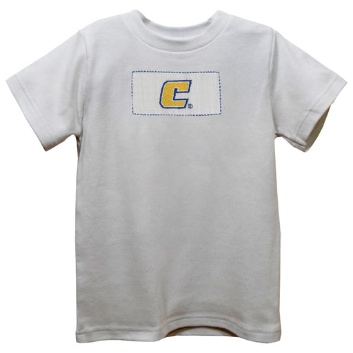 Tennessee Chattanooga Mocs Smocked White Knit Short Sleeve Boys Tee Shirt