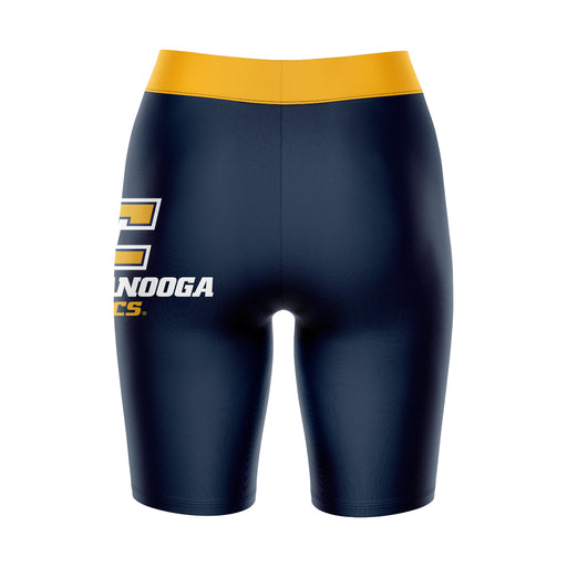 Tennessee Chattanooga Mocs Vive La Fete Game Day Logo on Thigh and Waistband Blue and Gold Women Bike Short 9 Inseam - Vive La Fête - Online Apparel Store