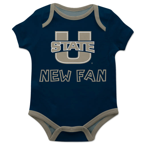 Utah State Aggies USU Vive La Fete Infant Game Day Navy Short Sleeve Onesie New Fan Logo and Mascot Bodysuit - Vive La Fête - Online Apparel Store