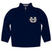 Utah State Aggies Vive La Fete Game Day Solid Blue Quarter Zip Pullover Sleeves