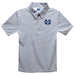 Utah State Aggies USU Embroidered Gray Stripes Short Sleeve Polo Box Shirt
