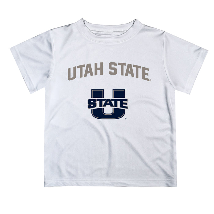 Utah State Aggies Vive La Fete Boys Game Day V2 White Short Sleeve Tee Shirt