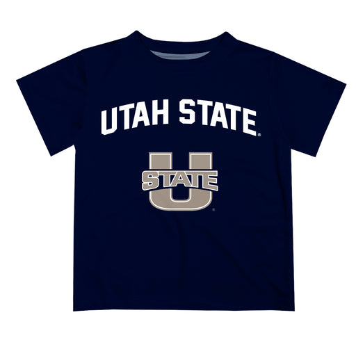 Utah State Aggies Vive La Fete Boys Game Day V2 Blue Short Sleeve Tee Shirt