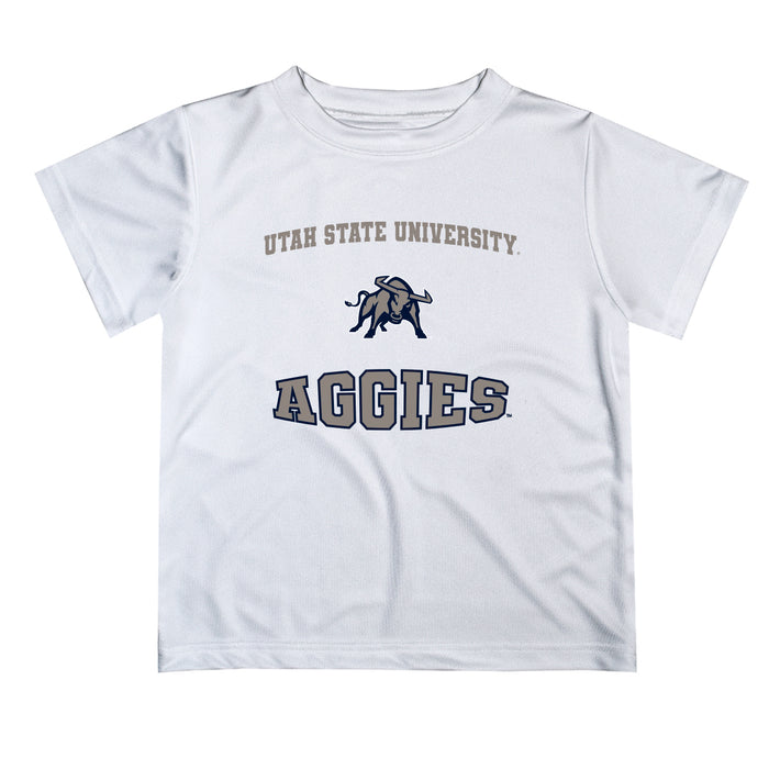 Utah State Aggies Vive La Fete Boys Game Day V3 White Short Sleeve Tee Shirt