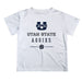 Utah State Aggies Vive La Fete Soccer V1 White Short Sleeve Tee Shirt