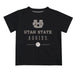 Utah State Aggies Vive La Fete Soccer V1 Black Short Sleeve Tee Shirt