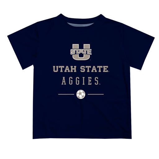 Utah State Aggies Vive La Fete Soccer V1 Blue Short Sleeve Tee Shirt