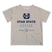 Utah State Aggies Vive La Fete Soccer V1 Gray Short Sleeve Tee Shirt