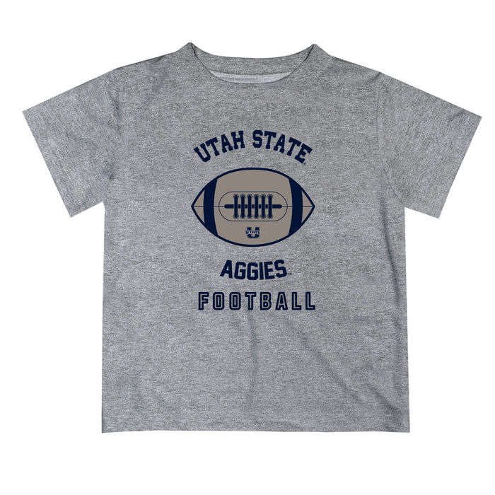 Utah State Aggies Vive La Fete Football V2 Heather Gray Short Sleeve Tee Shirt