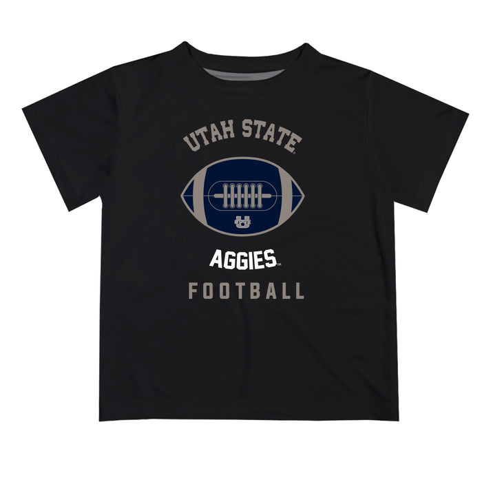 Utah State Aggies Vive La Fete Football V2 Black Short Sleeve Tee Shirt