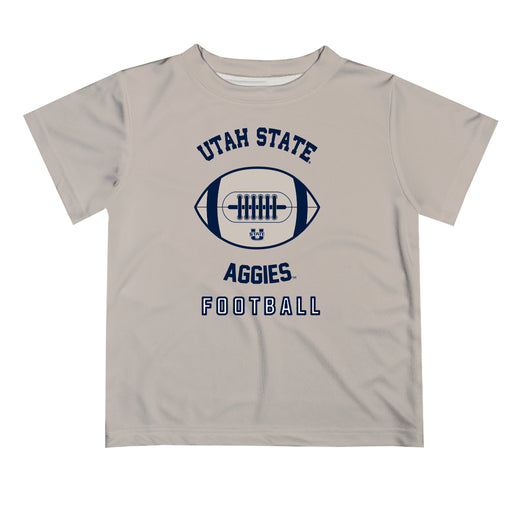 Utah State Aggies Vive La Fete Football V2 Gray Short Sleeve Tee Shirt