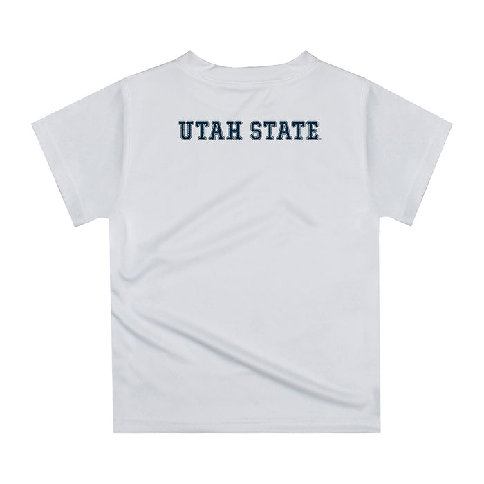 Utah State Aggies Original Dripping Basketball Blue T-Shirt by Vive La Fete - Vive La Fête - Online Apparel Store