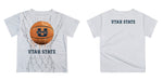Utah State Aggies Original Dripping Basketball Blue T-Shirt by Vive La Fete - Vive La Fête - Online Apparel Store