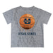 Utah State Aggies Original Dripping Basketball Heather Gray T-Shirt by Vive La Fete