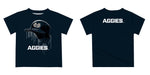 Utah State Aggies Original Dripping Baseball Helmet Blue T-Shirt by Vive La Fete - Vive La Fête - Online Apparel Store