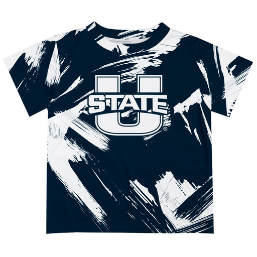 Utah State Aggies USU Vive La Fete Boys Game Day Navy Short Sleeve Tee Paint Brush