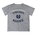 Utah State Aggies Vive La Fete Boys Game Day V1 Heather Gray Short Sleeve Tee Shirt