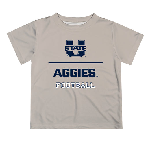Utah State Aggies Vive La Fete Football V1 Gray Short Sleeve Tee Shirt