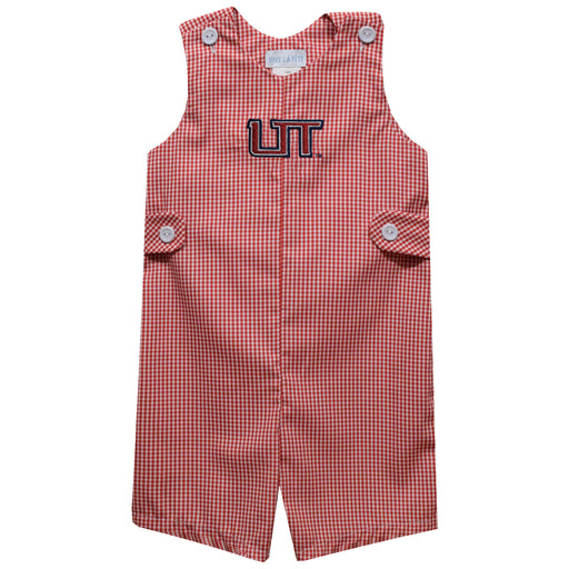 Utah Tech University Trailblazers Embroidered Red Cardinal Gingham Boys Jon Jon