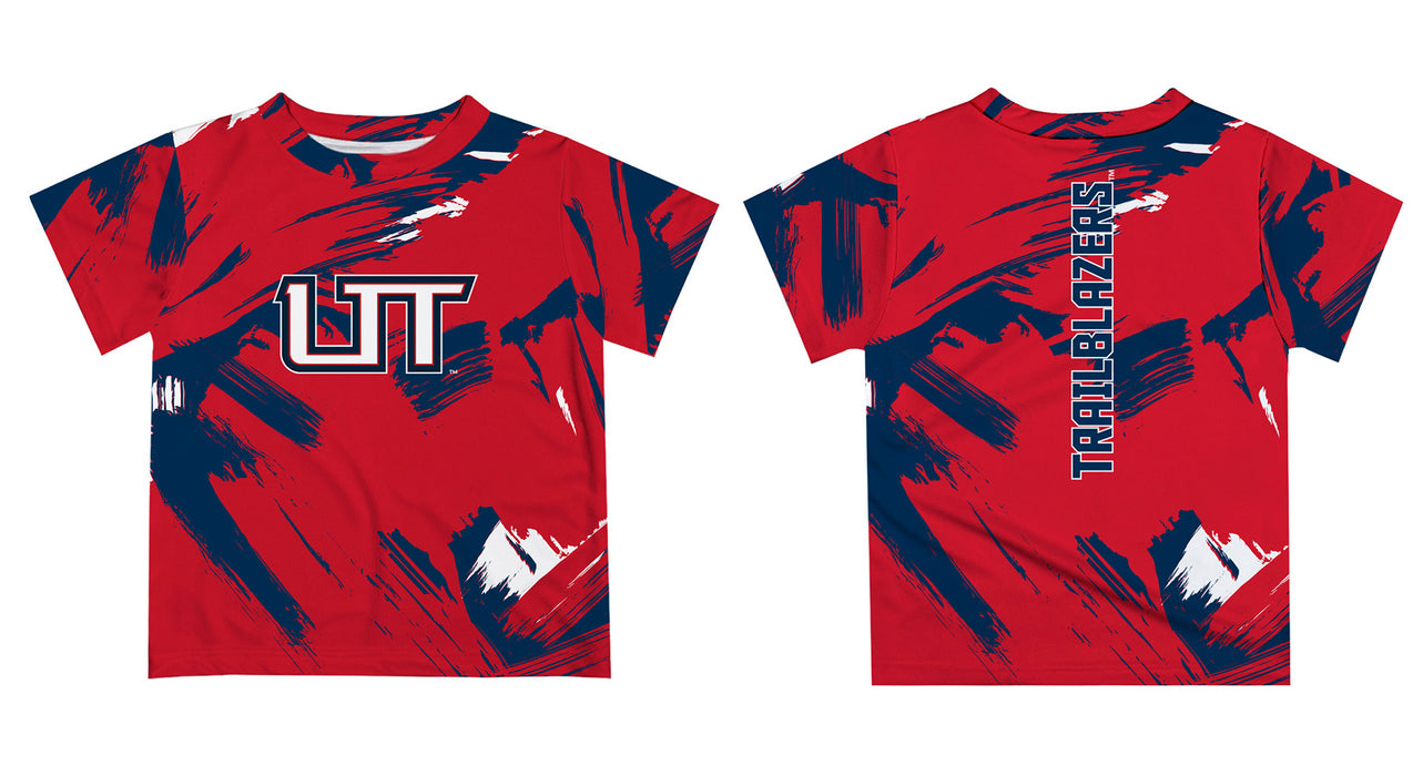 Utah Tech University Trailblazers Vive La Fete Boys Game Day Red Short Sleeve Tee Paint Brush - Vive La Fête - Online Apparel Store