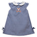 Virginia Cavaliers UVA Embroidered Navy Gingham A Line Dress