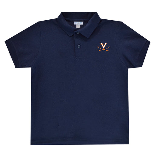 Virginia Cavaliers Embroidered  Navy Polo Box Shirt Short Sleeve - Vive La Fête - Online Apparel Store