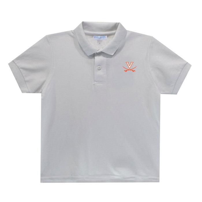 Virginia Cavaliers Embroidered  White Polo Box Shirt Short Sleeve - Vive La Fête - Online Apparel Store