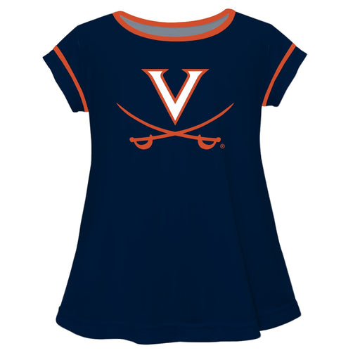Virginia Cavaliers Solid Navy Laurie Top Short Sleeve - Vive La Fête - Online Apparel Store